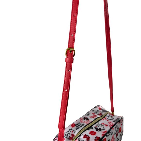 Hello Kitty Y2K All Over Character Print Purse White Red Black Crossbody Bag - Picture 6 of 15